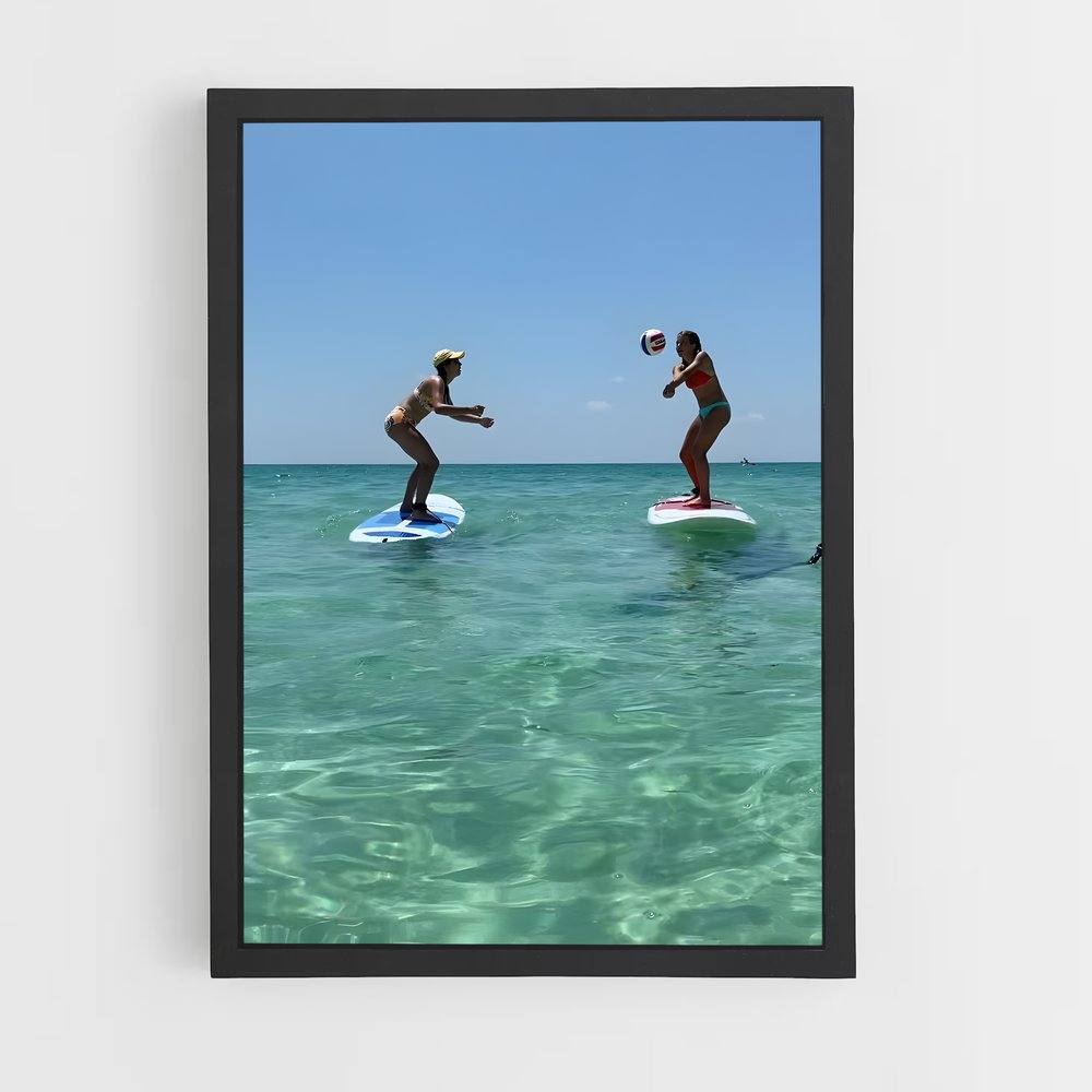 Poster Surf & Volley – affiche Beach-volley (vue 2)